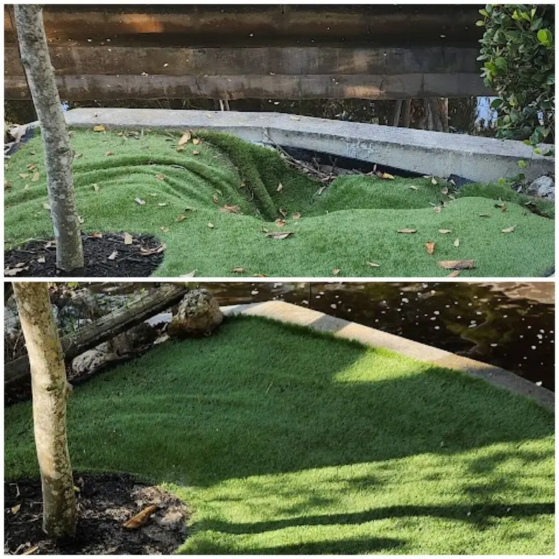Seawall void filling and soil stabilization before and after in Port Charlotte FL